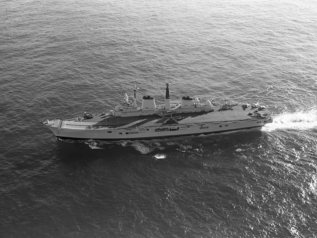 HMS Invincible R05 Invincible Class Aircraft Carrier February 1990 High Port View Photo Print - Posters, Prints, & Visual Artwork - by Hampshire Prints (image 1 of 9)