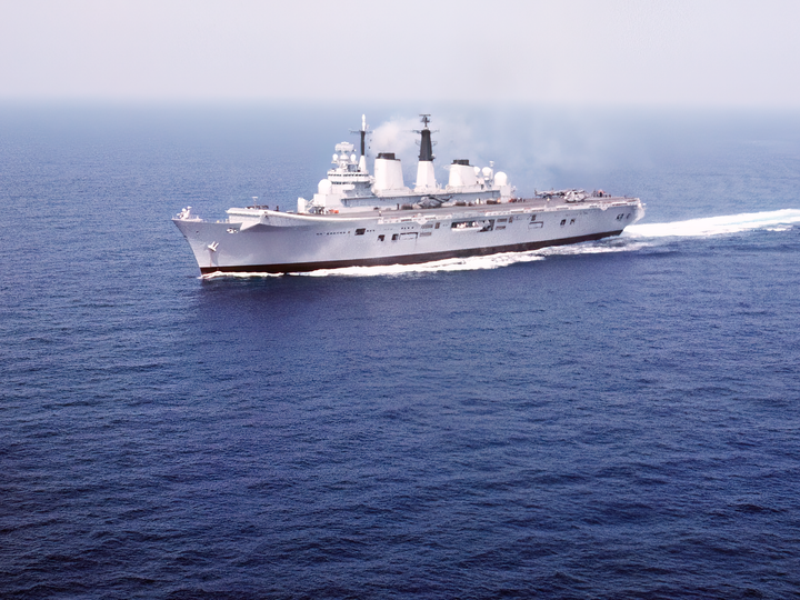 HMS Invincible R05 Invincible Class Aircraft Carrier May 1990 Underway Port Side Photo Print - Posters, Prints, & Visual Artwork - by Hampshire Prints (image 1 of 9)
