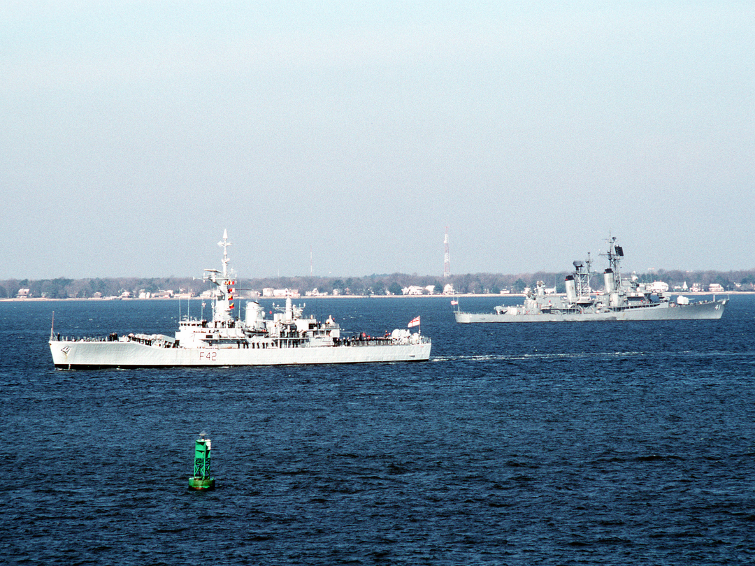 HMS Phoebe F42 Leander Class Frigate January 1990 Starboard Beam View Photo Print - Posters, Prints, & Visual Artwork - by Hampshire Prints (image 1 of 9)