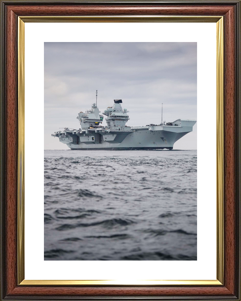 HMS Queen Elizabeth R08 Queen Elizabeth Class Aircraft Carrier Low Starboard View Photo Print - Posters, Prints, & Visual Artwork - by Hampshire Prints (image 8 of 9)