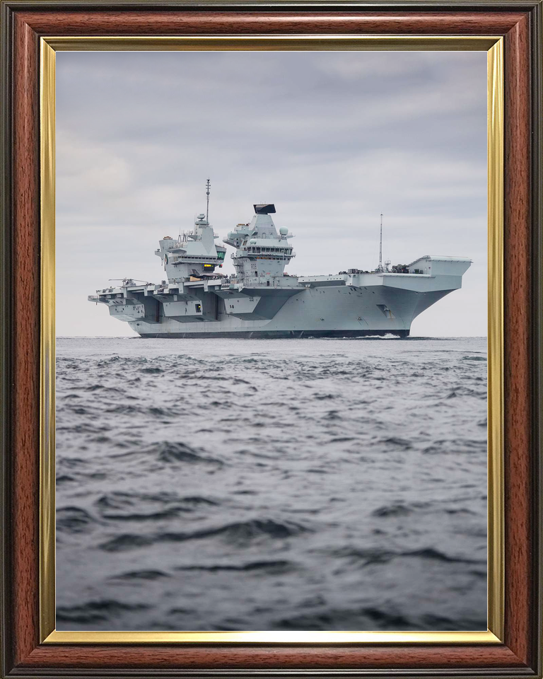 HMS Queen Elizabeth R08 Queen Elizabeth Class Aircraft Carrier Low Starboard View Photo Print - Posters, Prints, & Visual Artwork - by Hampshire Prints (image 9 of 9)