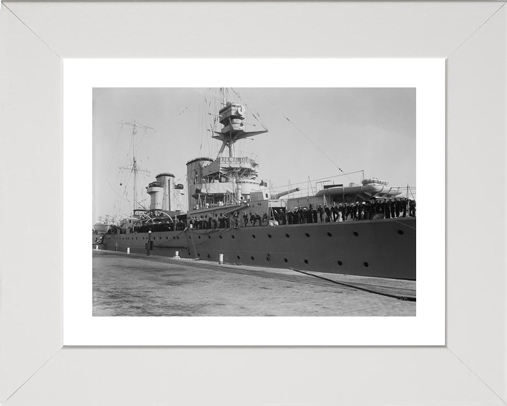 HMS Raleigh 96 1919 Hawkins Class Cruiser January 1922 Photo Print - Posters, Prints, & Visual Artwork - by Hampshire Prints (image 4 of 9)