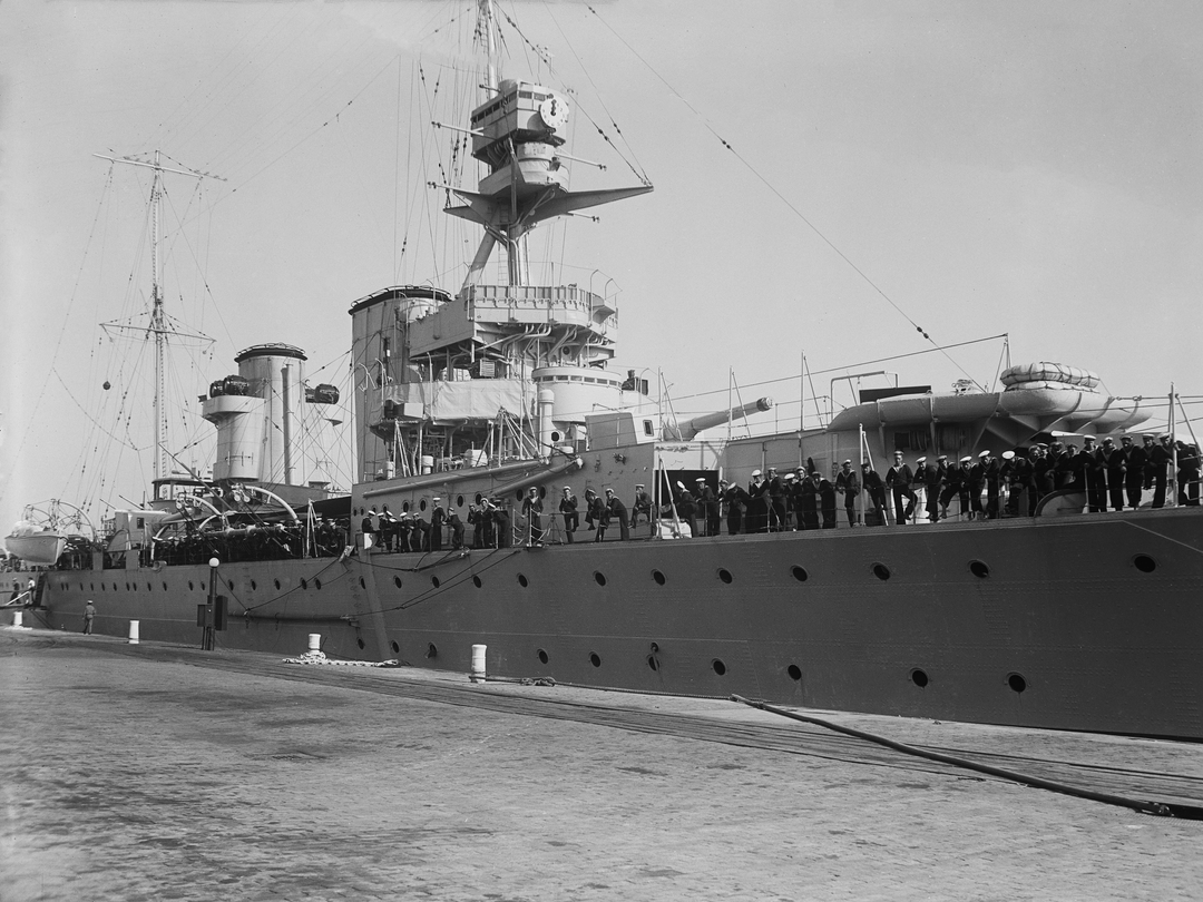 HMS Raleigh 96 1919 Hawkins Class Cruiser January 1922 Photo Print - Posters, Prints, & Visual Artwork - by Hampshire Prints (image 1 of 9)