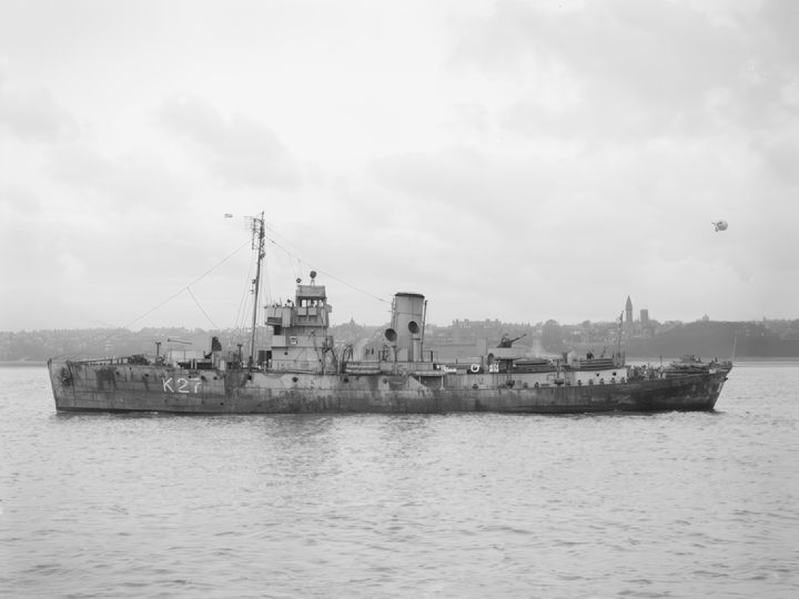 HMS Honeysuckle (K27) Royal Navy Flower Class Corvette Port Side View Photo Print Wall Art Decor - Posters, Prints, & Visual Artwork - by Hampshire Prints (image 1 of 9)
