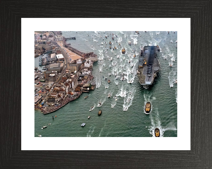 HMS Hermes (R12) Royal Navy Centaur Class Aircraft Carrier Falklands Return to Portsmouth Photo Print Wall Art Decor - Posters, Prints, & Visual Artwork - by Hampshire Prints (image 2 of 9)