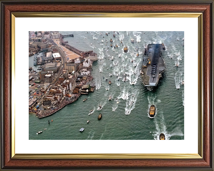 HMS Hermes (R12) Royal Navy Centaur Class Aircraft Carrier Falklands Return to Portsmouth Photo Print Wall Art Decor - Posters, Prints, & Visual Artwork - by Hampshire Prints (image 8 of 9)