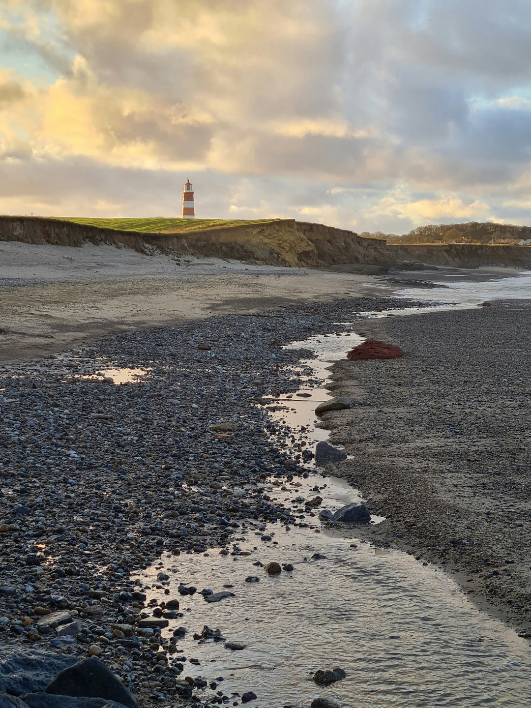 Happisburgh Beach and lighthouse Norfolk at sunset Photo Print - Canvas - Framed Photo Print - Hampshire Prints