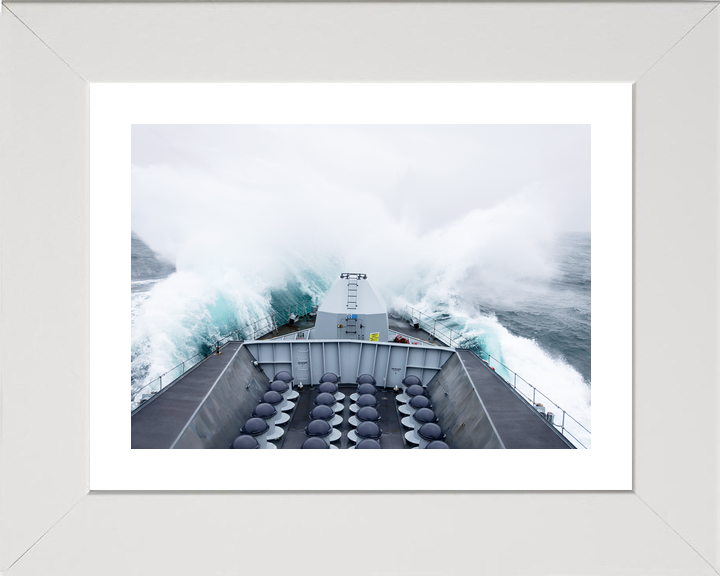 HMS Portland F79 Type 23 Frigate March 2024 In Rough Seas