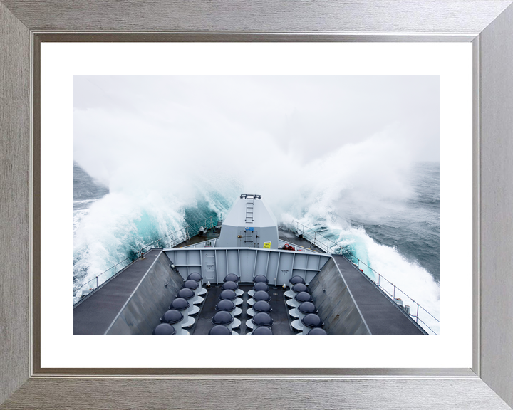 HMS Portland F79 Type 23 Frigate March 2024 In Rough Seas