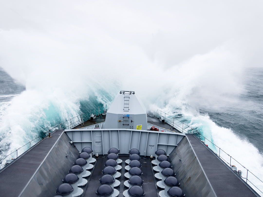HMS Portland F79 Type 23 Frigate March 2024 In Rough Seas Photo Print - Posters, Prints, & Visual Artwork - by Hampshire Prints (image 1 of 9)