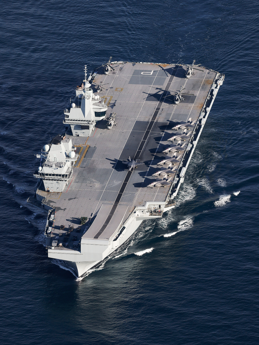 HMS Prince of Wales R09 Queen Elizabeth Class Aircraft Carrier February 2024 From Above Photo Print - Posters, Prints, & Visual Artwork - by Hampshire Prints (image 1 of 9)