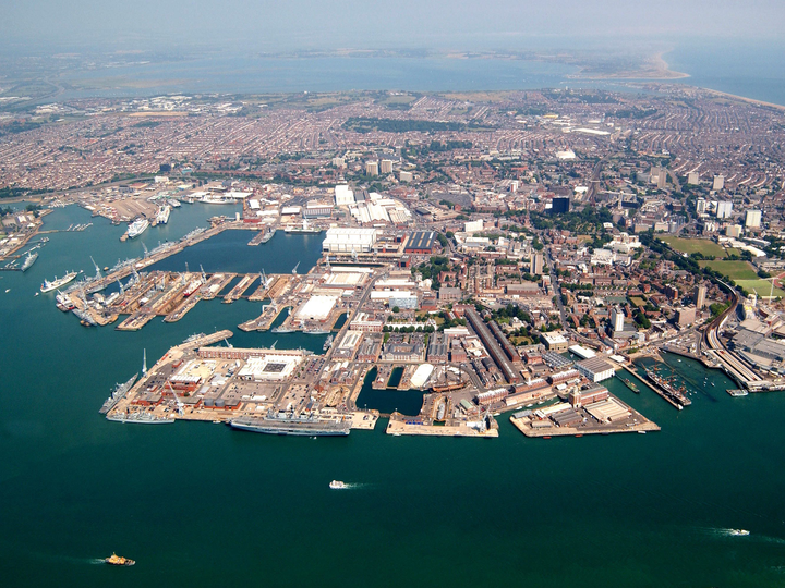 HMNB Portsmouth Dockyard Wide Aerial View 2005 Photo Print - Posters, Prints, & Visual Artwork - by Hampshire Prints (image 1 of 9)