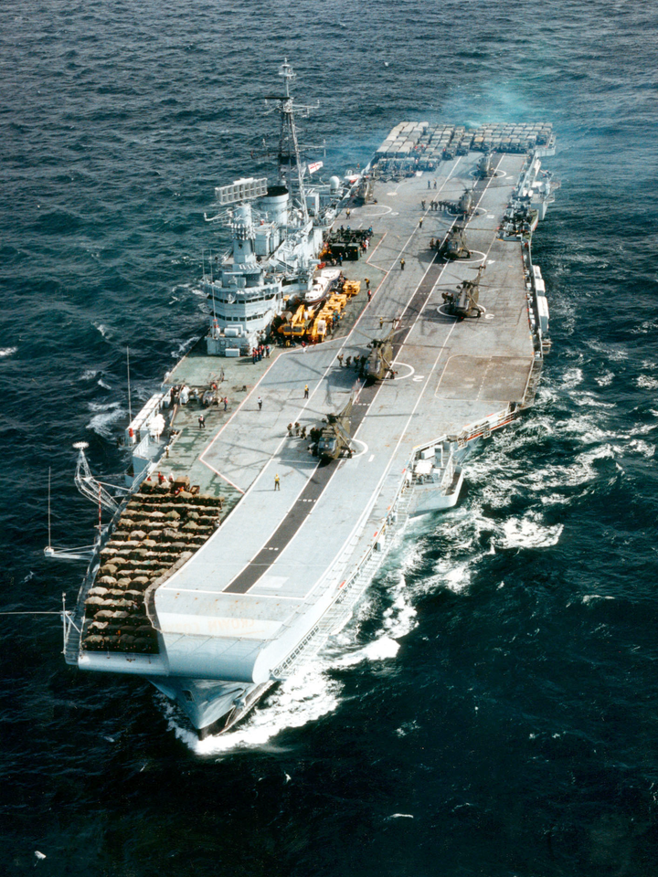 HMS Hermes (R12) Royal Navy Centaur Class Aircraft Carrier At Sea Photo Print Wall Art Decor - Posters, Prints, & Visual Artwork - by Hampshire Prints (image 1 of 9)