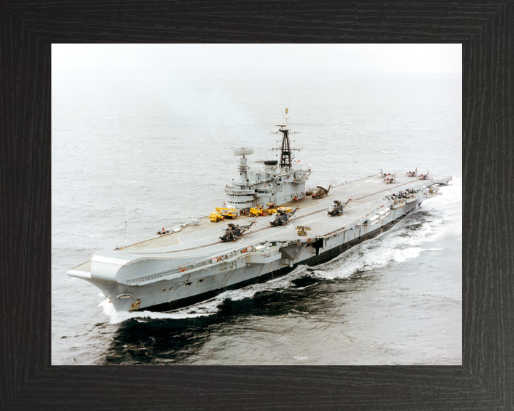 HMS Hermes (R12) Royal Navy Centaur Class Aircraft Carrier High Port Bow View at Sea Photo Print Wall Art Decor - Posters, Prints, & Visual Artwork - by Hampshire Prints (image 3 of 9)