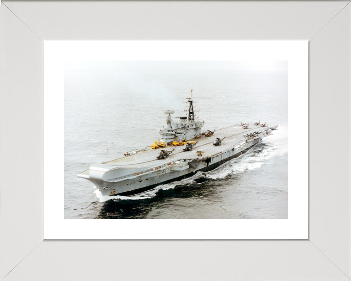 HMS Hermes (R12) Royal Navy Centaur Class Aircraft Carrier High Port Bow View at Sea Photo Print Wall Art Decor - Posters, Prints, & Visual Artwork - by Hampshire Prints (image 4 of 9)