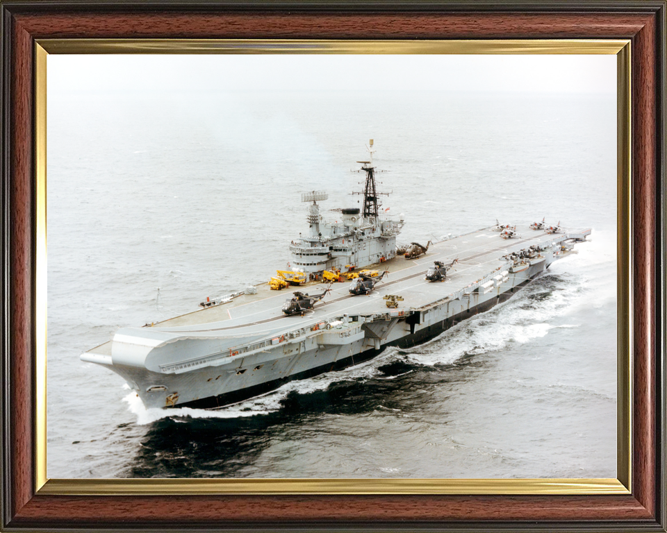 HMS Hermes (R12) Royal Navy Centaur Class Aircraft Carrier High Port Bow View at Sea Photo Print Wall Art Decor - Posters, Prints, & Visual Artwork - by Hampshire Prints (image 9 of 9)