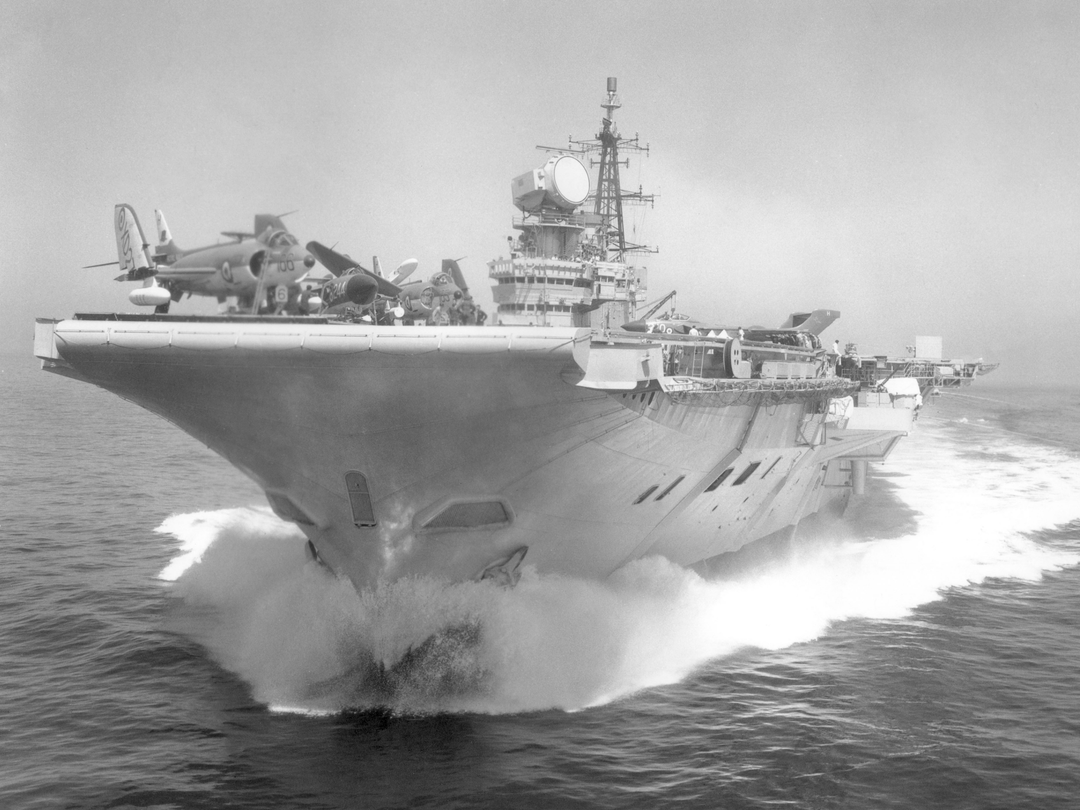 HMS Hermes (R12) Photo Print - Low Bow View - Royal Navy Centaur Class Aircraft Carrier Hampshire Prints 6 x 4 No Frame No