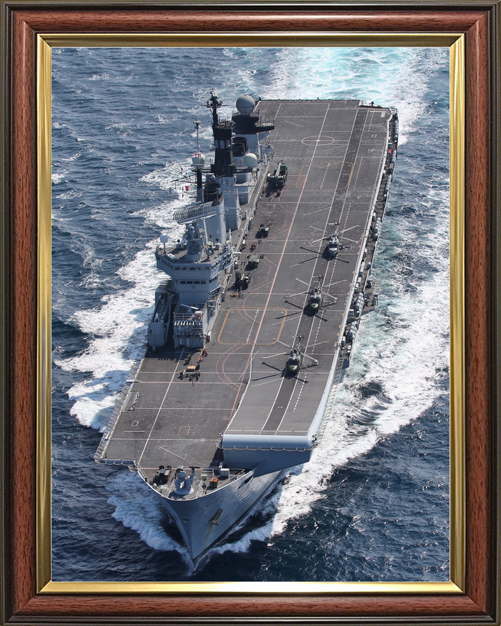 HMS Illustrious (R06) Royal Navy Invincible Class Aircraft Carrier High Flight Deck View Photo Print Wall Art Decor - Posters, Prints, & Visual Artwork - by Hampshire Prints (image 9 of 9)