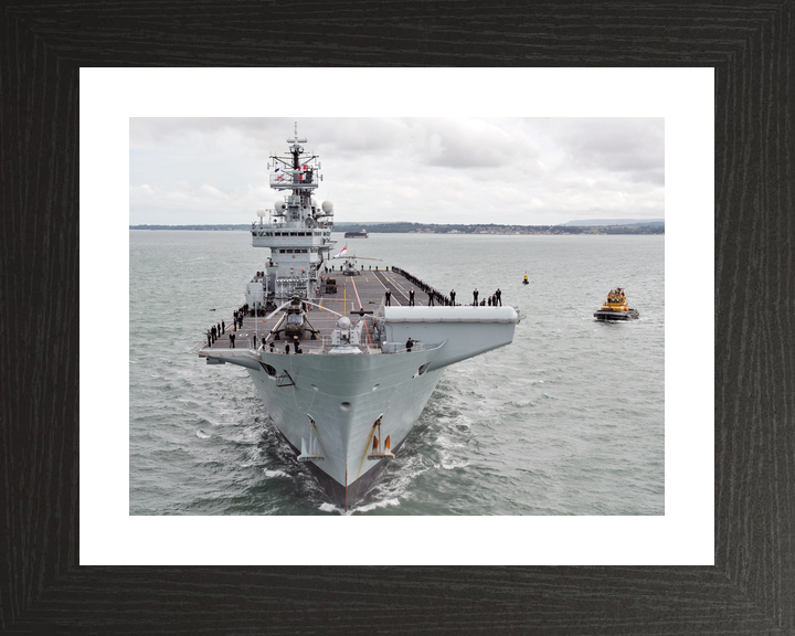 HMS Illustrious (R06) Royal Navy Invincible Class Aircraft Carrier Entering Harbour Bow View Photo Print Wall Art Decor - Posters, Prints, & Visual Artwork - by Hampshire Prints (image 2 of 9)