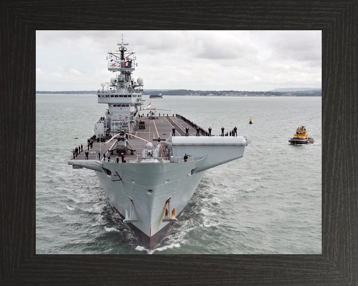 HMS Illustrious (R06) Royal Navy Invincible Class Aircraft Carrier Entering Harbour Bow View Photo Print Wall Art Decor - Posters, Prints, & Visual Artwork - by Hampshire Prints (image 3 of 9)