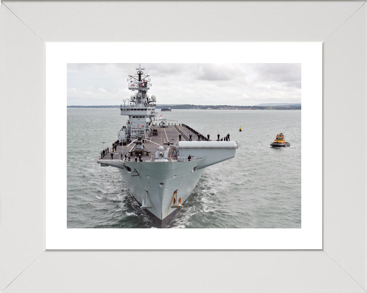 HMS Illustrious (R06) Royal Navy Invincible Class Aircraft Carrier Entering Harbour Bow View Photo Print Wall Art Decor - Posters, Prints, & Visual Artwork - by Hampshire Prints (image 4 of 9)