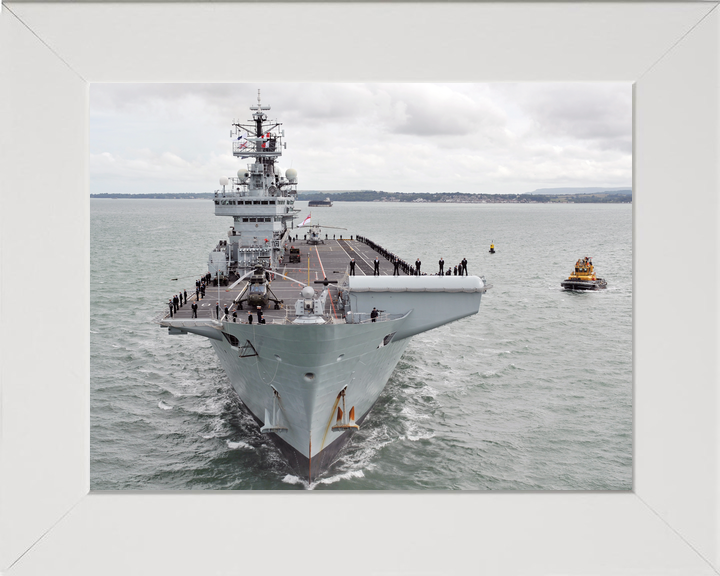 HMS Illustrious (R06) Royal Navy Invincible Class Aircraft Carrier Entering Harbour Bow View Photo Print Wall Art Decor - Posters, Prints, & Visual Artwork - by Hampshire Prints (image 5 of 9)