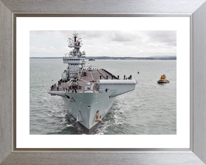 HMS Illustrious (R06) Royal Navy Invincible Class Aircraft Carrier Entering Harbour Bow View Photo Print Wall Art Decor - Posters, Prints, & Visual Artwork - by Hampshire Prints (image 6 of 9)
