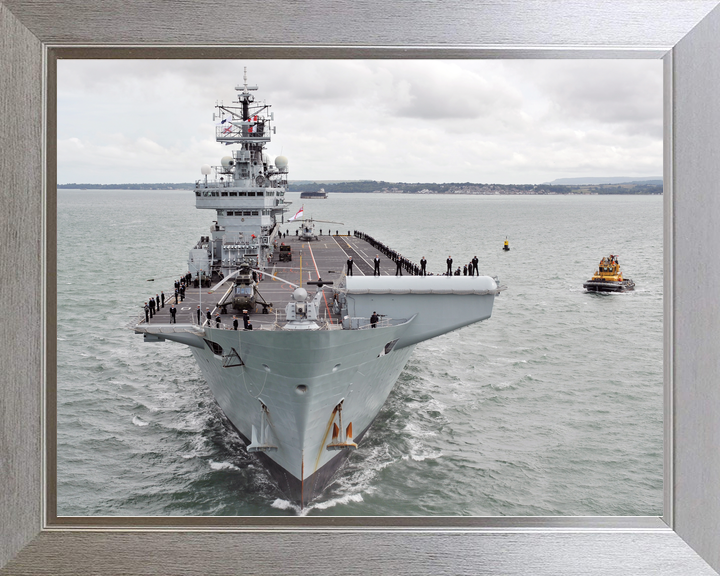 HMS Illustrious (R06) Royal Navy Invincible Class Aircraft Carrier Entering Harbour Bow View Photo Print Wall Art Decor - Posters, Prints, & Visual Artwork - by Hampshire Prints (image 7 of 9)