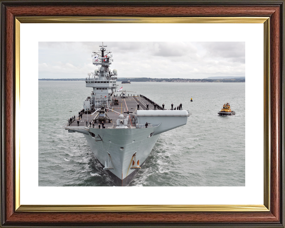 HMS Illustrious (R06) Royal Navy Invincible Class Aircraft Carrier Entering Harbour Bow View Photo Print Wall Art Decor - Posters, Prints, & Visual Artwork - by Hampshire Prints (image 8 of 9)