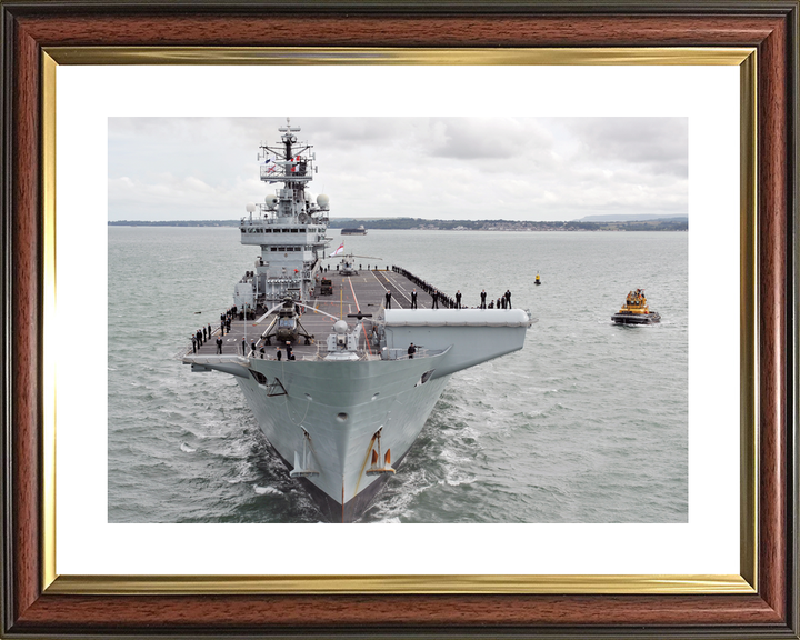 HMS Illustrious (R06) Royal Navy Invincible Class Aircraft Carrier Entering Harbour Bow View Photo Print Wall Art Decor - Posters, Prints, & Visual Artwork - by Hampshire Prints (image 8 of 9)