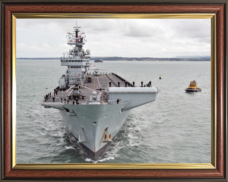 HMS Illustrious (R06) Royal Navy Invincible Class Aircraft Carrier Entering Harbour Bow View Photo Print Wall Art Decor - Posters, Prints, & Visual Artwork - by Hampshire Prints (image 9 of 9)