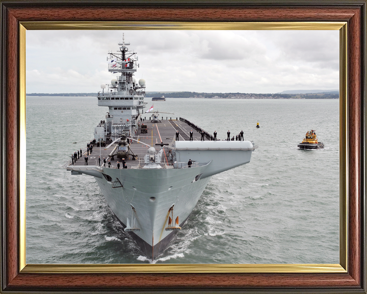 HMS Illustrious (R06) Royal Navy Invincible Class Aircraft Carrier Entering Harbour Bow View Photo Print Wall Art Decor - Posters, Prints, & Visual Artwork - by Hampshire Prints (image 9 of 9)