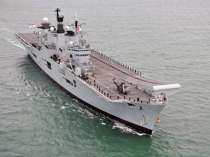 HMS Illustrious (R06) Royal Navy Invincible Class Aircraft Carrier Entering Port Photo Print Wall Art Decor - Posters, Prints, & Visual Artwork - by Hampshire Prints (image 1 of 9)