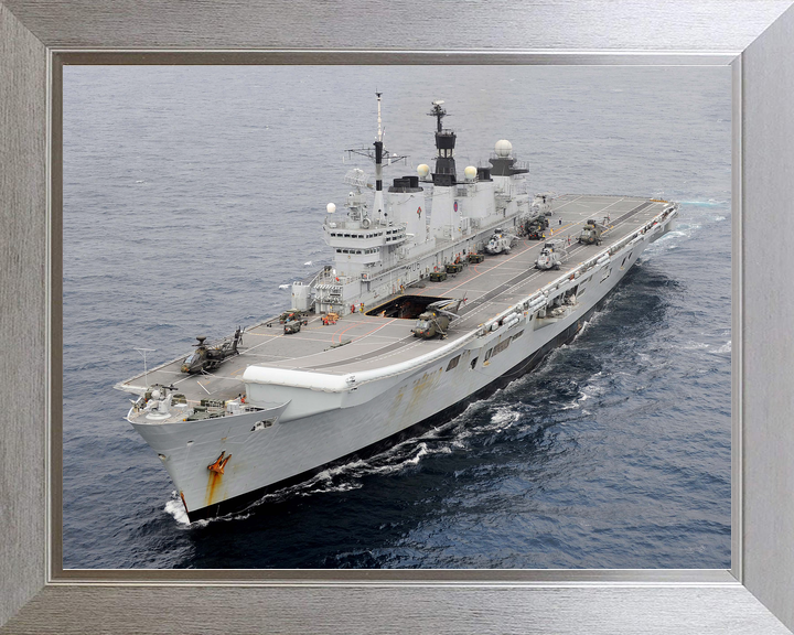 HMS Illustrious (R06) Royal Navy Invincible Class Aircraft Carrier At Sea Port Side View Photo Print Wall Art Decor - Posters, Prints, & Visual Artwork - by Hampshire Prints (image 7 of 9)