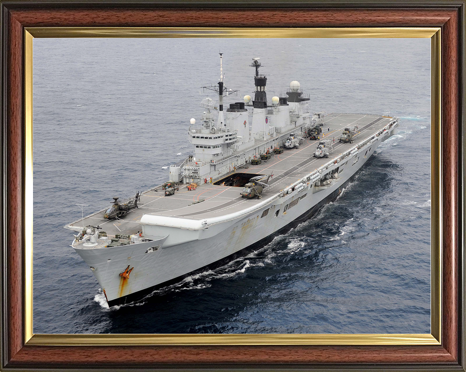 HMS Illustrious (R06) Royal Navy Invincible Class Aircraft Carrier At Sea Port Side View Photo Print Wall Art Decor - Posters, Prints, & Visual Artwork - by Hampshire Prints (image 9 of 9)