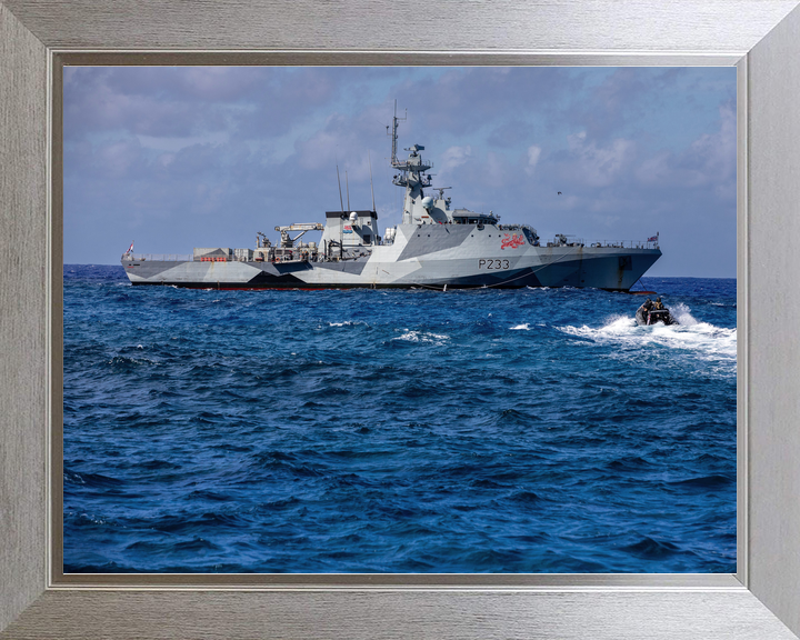 HMS Tamar P233 River Class Patrol Vessel January 2024 With Seaboat Photo Print - Posters, Prints, & Visual Artwork - by Hampshire Prints (image 7 of 9)