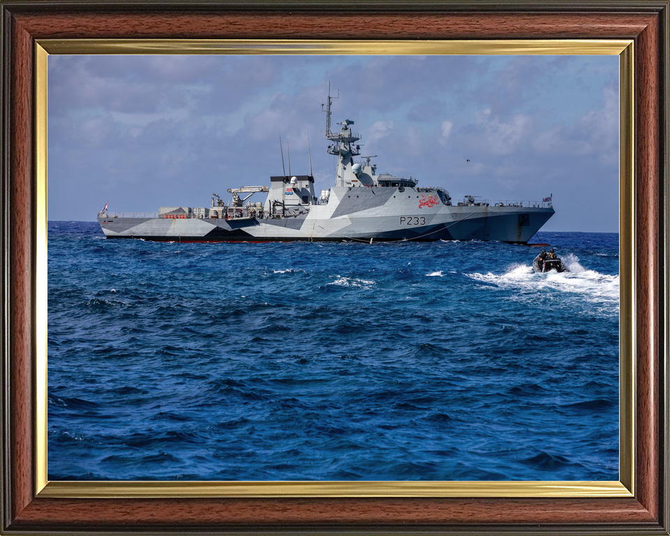 HMS Tamar P233 River Class Patrol Vessel January 2024 With Seaboat Photo Print - Posters, Prints, & Visual Artwork - by Hampshire Prints (image 9 of 9)