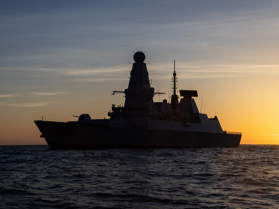 HMS Dragon (D35) Photo Print - Port Side at Sunset - Royal Navy Type 45 Destroyer Hampshire Prints 6 x 4 No Frame No