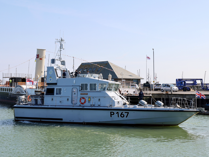 HMS Exploit (P167) Royal Navy Archer Class P2000 Patrol Vessel Entering Harbour Photo Print Wall Art Decor - Posters, Prints, & Visual Artwork - by Hampshire Prints (image 1 of 9)