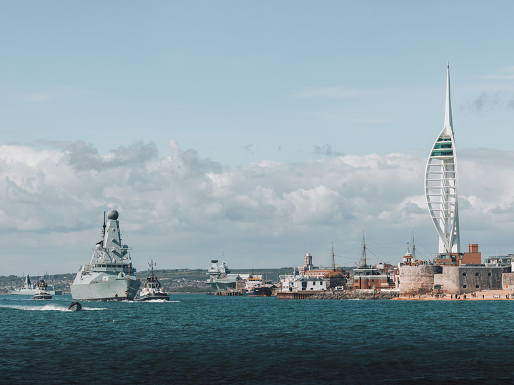 HMS Dauntless D33 Type 45 Destroyer 22 April 2025 Leaving Portsmouth