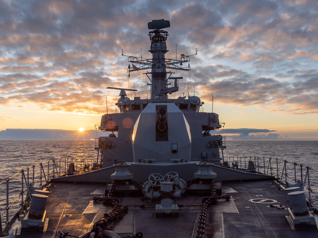 HMS Northumberland (F238) Photo Print - Forecastle at Sunset- Royal Navy Type 23 Frigate Hampshire Prints 6 x 4 No Frame No