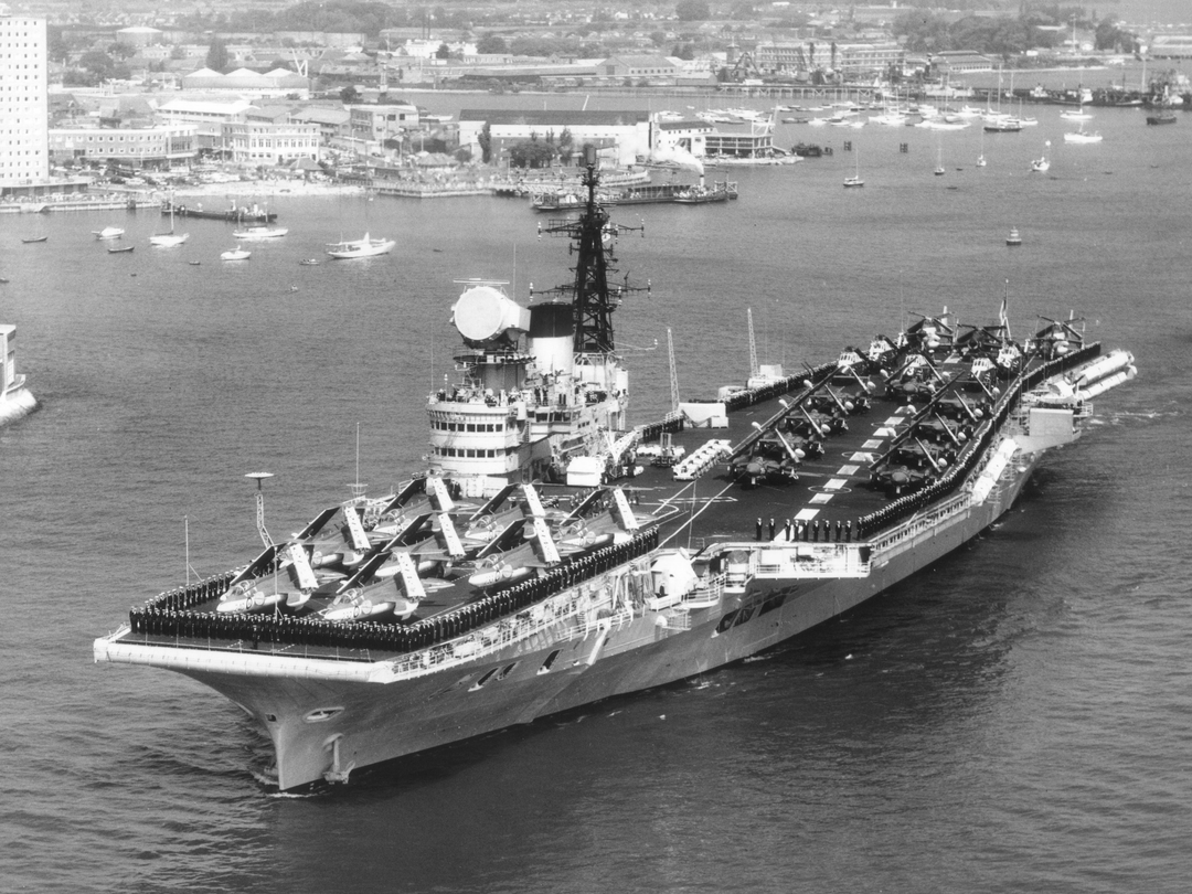 HMS Victorious R38 Illustrious Class Aircraft Carrier Leaving Portsmouth Photo Print - Posters, Prints, & Visual Artwork - by Hampshire Prints (image 1 of 9)