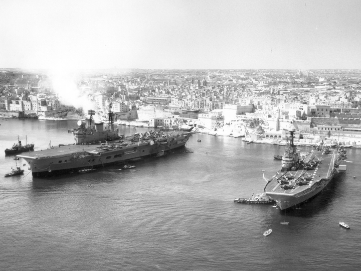 HMS Centaur (R06) and HMS Eagle (R05) Photo Print - Malta - Royal Navy Aircraft Carriers Hampshire Prints 6 x 4 No Frame No