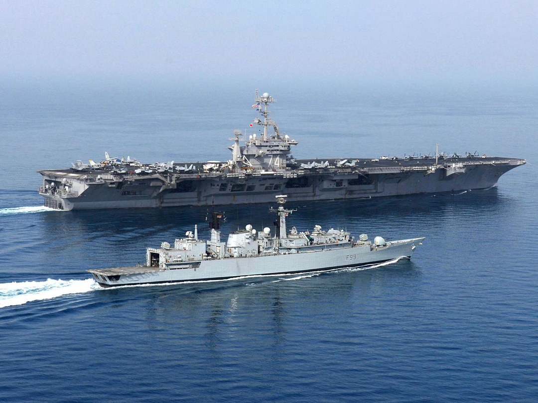 HMS Cornwall (F99) Photo Print - With USS John C. Stennis - Royal Navy type 22 Frigate Hampshire Prints 6 x 4 No Frame No