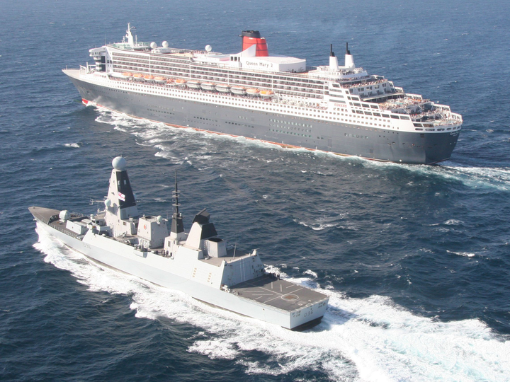 HMS Defender (D36) Photo Print - With Queen Mary 2 - Royal Navy Type 45 Destroyer Hampshire Prints 6 x 4 No Frame No
