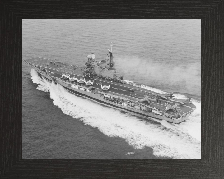 HMS Hermes (R12) Royal Navy Centaur Class Aircraft Carrier Starboard View at Sea Photo Print Wall Art Decor - Posters, Prints, & Visual Artwork - by Hampshire Prints (image 3 of 9)