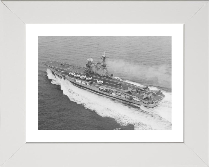 HMS Hermes (R12) Royal Navy Centaur Class Aircraft Carrier Starboard View at Sea Photo Print Wall Art Decor - Posters, Prints, & Visual Artwork - by Hampshire Prints (image 4 of 9)