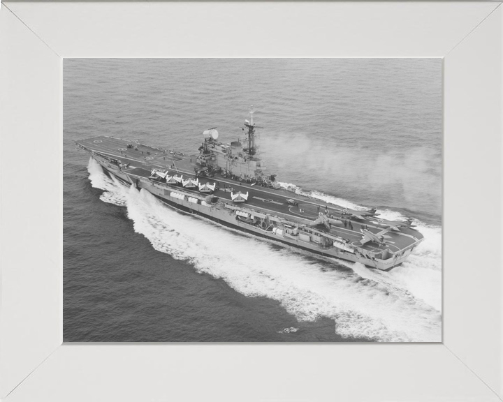 HMS Hermes (R12) Royal Navy Centaur Class Aircraft Carrier Starboard View at Sea Photo Print Wall Art Decor - Posters, Prints, & Visual Artwork - by Hampshire Prints (image 5 of 9)