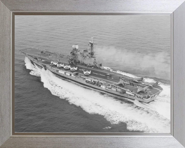 HMS Hermes (R12) Royal Navy Centaur Class Aircraft Carrier Starboard View at Sea Photo Print Wall Art Decor - Posters, Prints, & Visual Artwork - by Hampshire Prints (image 7 of 9)
