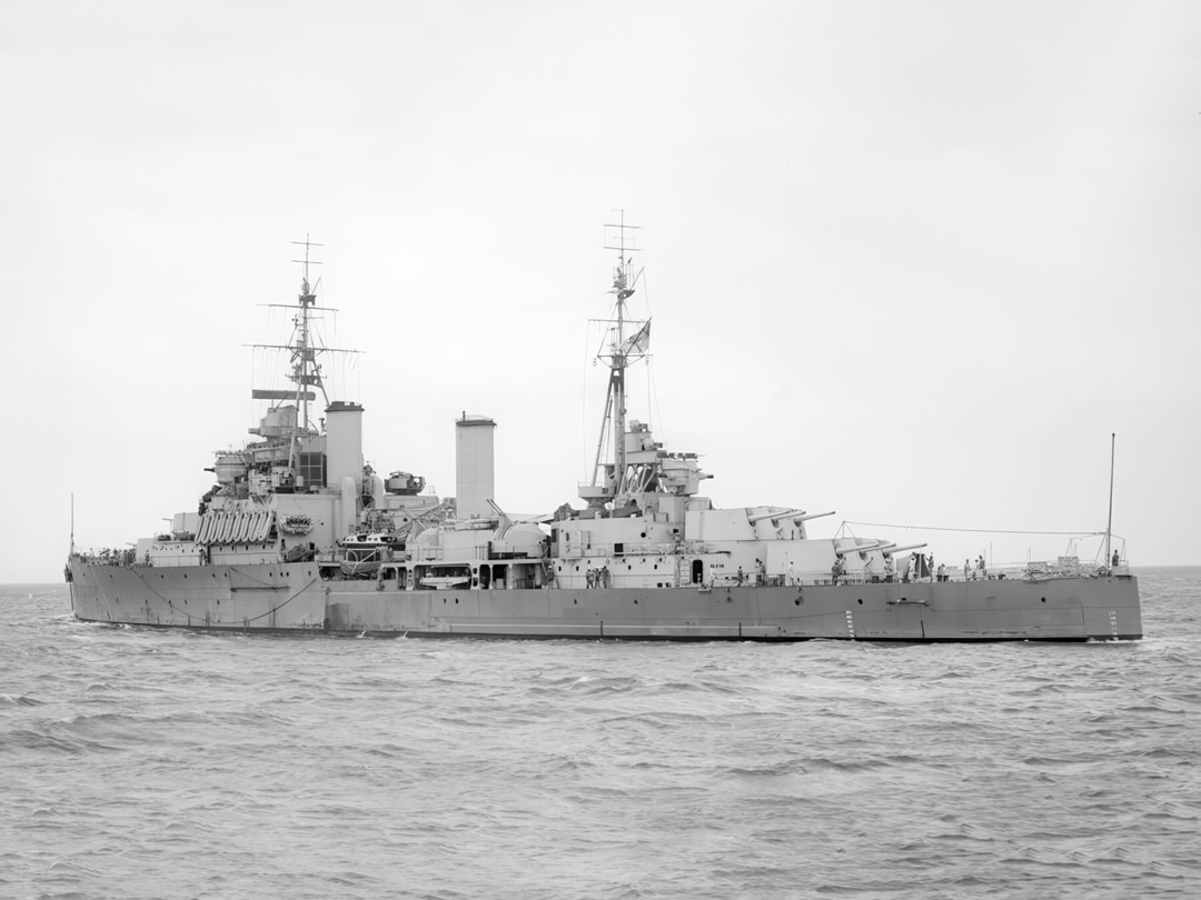 HMS Gambia (48) Royal Navy Fiji Class Light Cruiser At Sea Photo Print Wall Art Decor - Posters, Prints, & Visual Artwork - by Hampshire Prints (image 1 of 9)